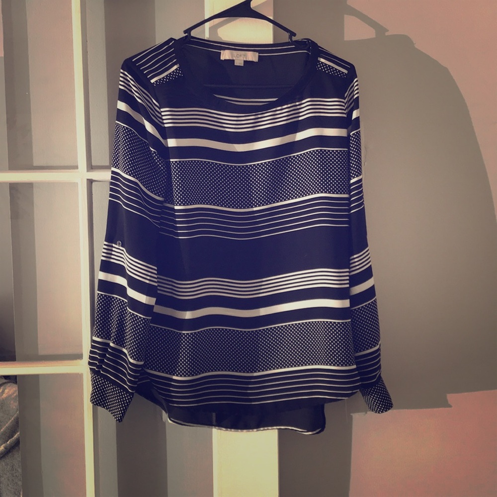 Black and White Silk Blouse